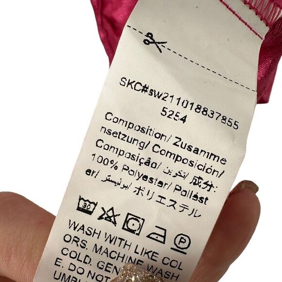 Barbie Pink Leopard Print Shoulder Pad Sleeveless Top Size 6 Satin Shein Brand - Picture 7 of 7